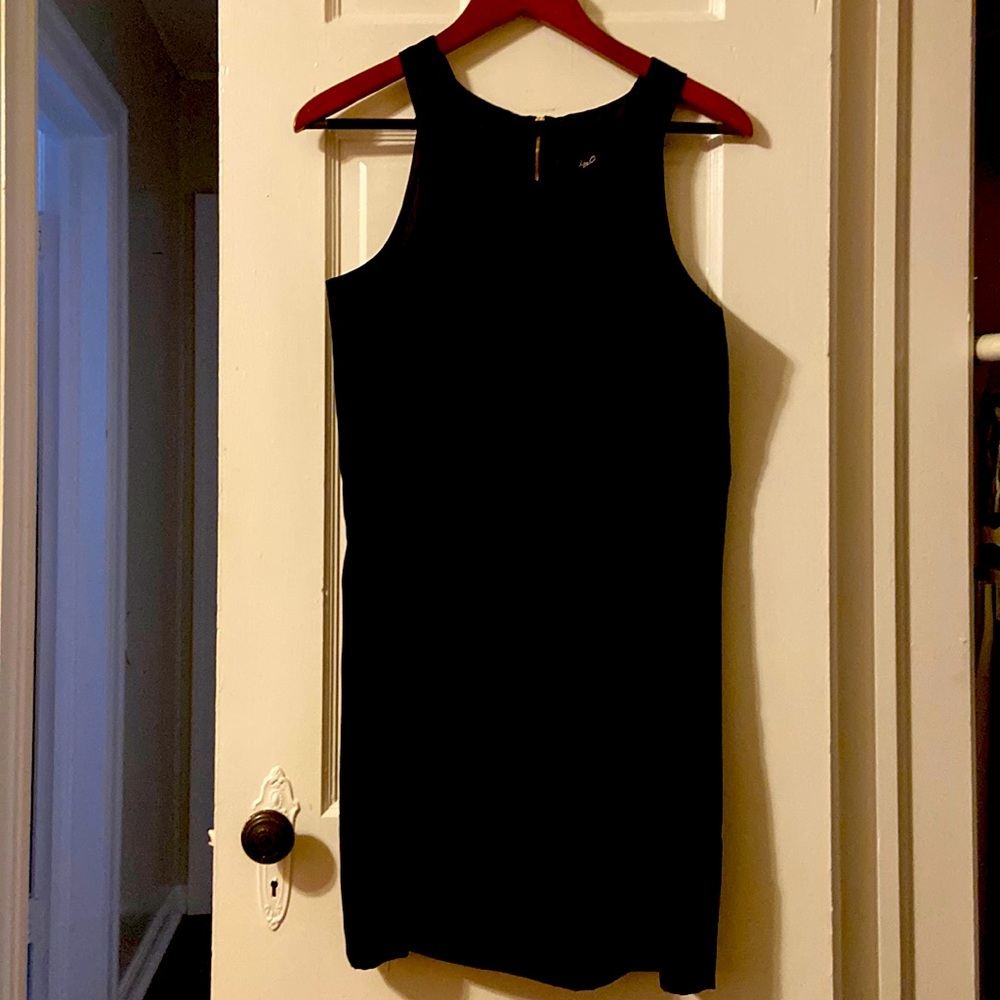 Oleg Cassini Black Scoop Neck Mini Dress US